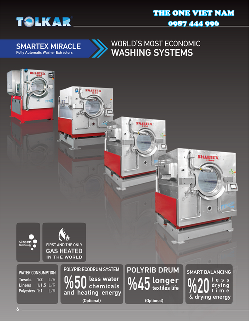 Máy giặt công nghiệp Tolkar 35-50-70-100-120kg
